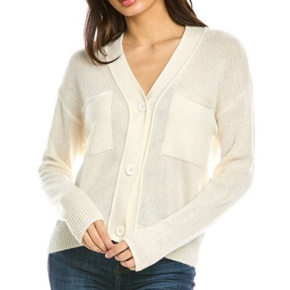 NWOT Kier + J Cashmere Sweater Cardigan S